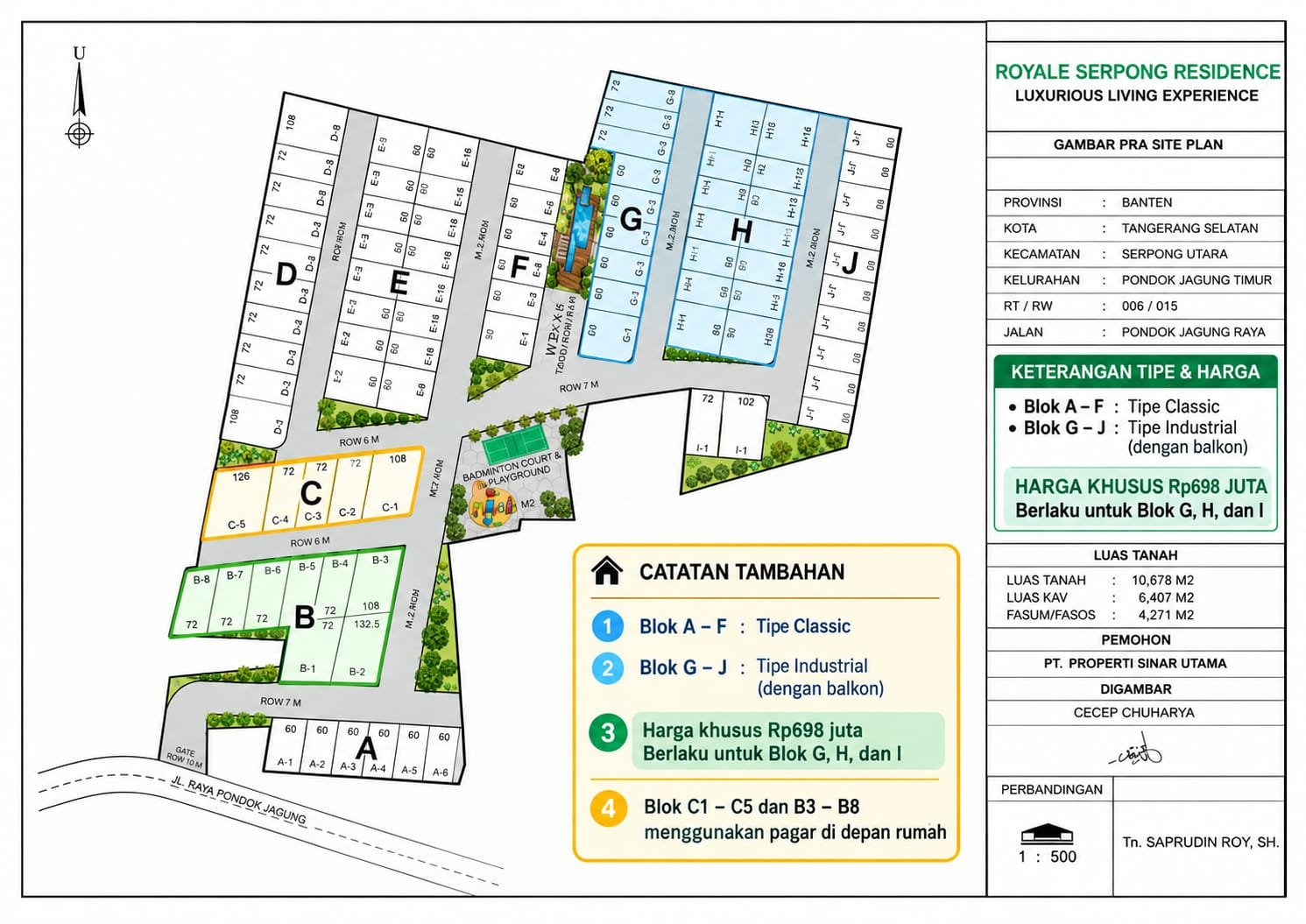 Peta Site Plan Royale Serpong Residence